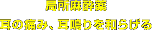 局所麻酔薬/耳の痛み、耳鳴りを和らげる